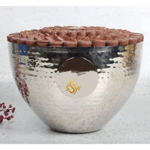 Bol de service moderne fabriqué à la main en acier inoxydable Shiy polonais maison bols décoratifs pour mariage et autres événements bol de service alimentaire - Product Image 6