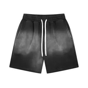 Shorts unisexes pour hommes en molleton français vintage personnalisé en gros, 100% coton, respirant, écologique, décontracté, 260 g/m², haute qualité, acide - Product Image 5