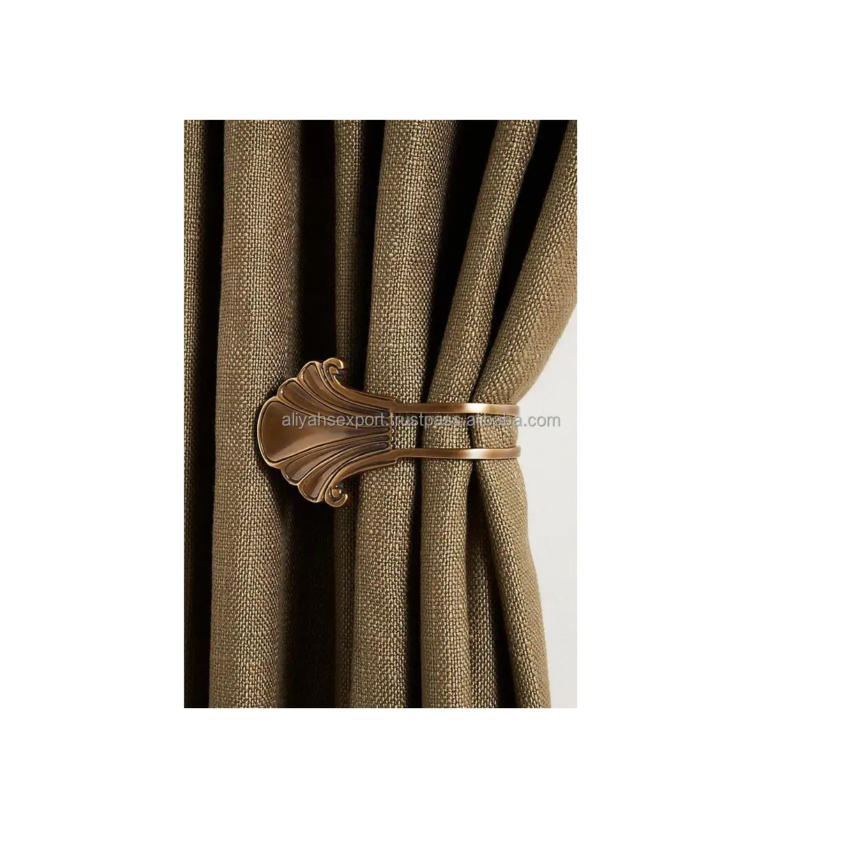 Massief Glanzend Goud Gordijn Enkele Stang Ondersteuningsdeur En Raamfitting Hardware Drapery Hold Back Houder Indoor Muur Raam