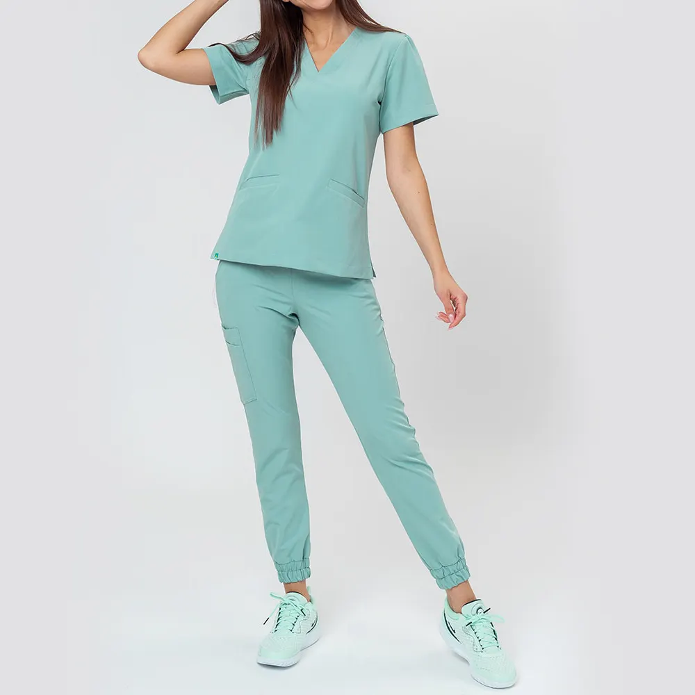 Topkwaliteit Lage Moq Vrouwen Scrub Sets Uniform Op Maat Ontwerp Ziekenhuis Private Label Scrubs Medisch Arts & Verpleegkundige Uniform