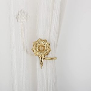HHO's Beautiful Golden Rose Shape Curtain Holdback <b>Hook</b> Quality Brass Metal Drape Holder Modern Design - Product Image 5