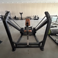 Máquina de remo de doble función PowerX con carga de placas para entrenamiento de fuerza de espalda