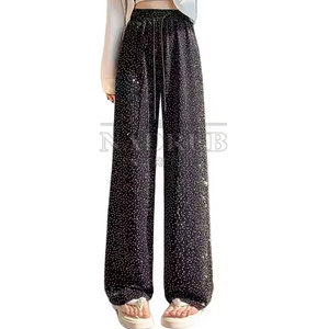 Mejor calidad transpirable color personalizado mujeres strass pantalón nueva moda gran oferta ropa de calle - Product Image 1