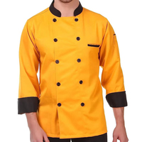 Vestes de chef en toile respirante de couleur unie, OEM, faible MOQ, haute qualité, élégantes, unisexes, uniformes de chef de restaurant, imprimées en sérigraphie