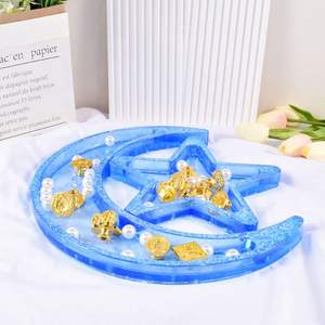 Plateau de service en résine de luxe pour la décoration intérieure moderne, plateau décoratif en résine au design artistique unique, plateau de service en résine époxy - Product Image 1