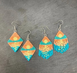 Pendientes de cuentas de puesta de sol de calidad de lujo/pendientes de Amanecer/pendientes colgantes de cuentas de puesta de sol pendientes de borla de cuentas - Product Image 1