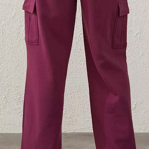 กางเกงคาร์โก้ผู้หญิงผ้าฝ้าย 100% แบบขายส่ง สั่งทำได้ ทรงขาตรง สไตล์ลำลองสุดฮิต ขายดีที่สุด รับผลิตแบบ OEM กางเกงขายาวผู้หญิงลดราคา - Product Image 4