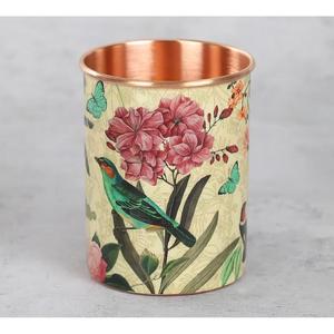 Beautiful Flowers Bird Design Eco-Friendly <b>Copper</b> Mug Customizable Options for Home Hotel Use-Moscow Mule Mug Indian Supplier - Product Image 1