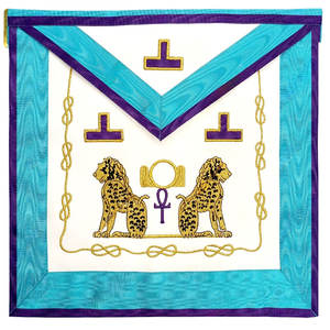 DELANTAL MAESTRO VAMABLE 2025-MEMPHIS MISRAIM RITE Cuero bordado con insignia cosida - Product Image 4