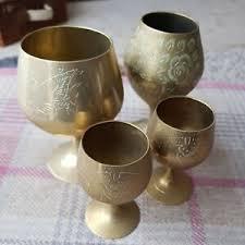 แก้วไวน์ทองเหลืองทำมือ สลักลายวินเทจ ถ้วยโลหะสำหรับดื่ม ของตกแต่งบาร์โบราณ ของขวัญแต่งงาน ของตกแต่งโต๊ะอาหารสุดหรู - Product Image 2