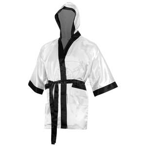 Hot Selling <b>Silk</b> Satin Boxing Gown Hood for <b>Men</b> Breathable Comfortable Customizable Cheap Price Wholesale Boxing Gown for Sale - Product Image 3