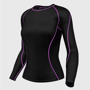 Camiseta de Compresión para Mujer, Sin Costuras, Manga Larga, Absorbe la Humedad, Transpirable, Elástica, de Alta Calidad, Spandex/Poliéster, Personalizable - Product Image 2