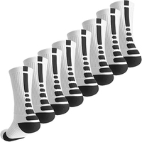 Chaussettes de sport personnalisées OEM pour hommes, rayées blanches et noires, tricotées, respirantes, coupe régulière, en coton et élasthanne, hiver 2026