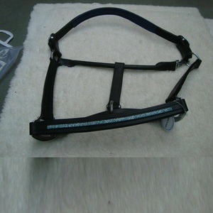 Equipo de caballo acolchado suave anatómico de cuero equino de primera calidad, hebilla de latón Halter estable de muesca superior, diamantes de imitación, marca NIDA - Product Image 3