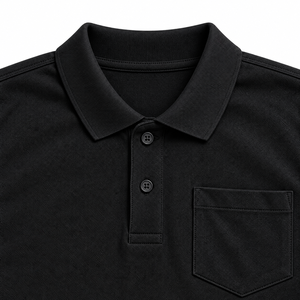 Polo Negro de Manga Larga con Bolsillo para Niños, Uniforme Escolar - Product Image 4