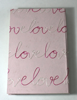 Carnet de notes à couverture rigide rose avec broderie 'LOVE' en fil de soie sur papier 17x25,5cm, personnalisable, meilleur cadeau pour les étudiants