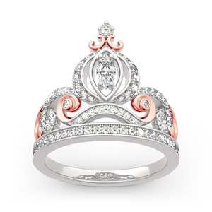 Bague Jeulia « Le Rêve de Cendrillon » en forme de calèche citrouille, en argent sterling avec zircon, bijoux de mariage - Product Image 1