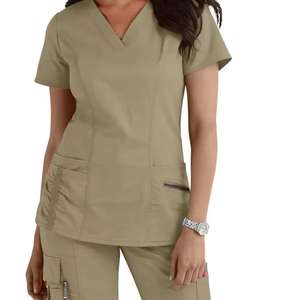 Tenues médicales pour femmes, hauts d'infirmière 100% coton polaire avec détection d'aiguilles, délai d'échantillonnage de 7 jours pour service OEM hospitalier - Product Image 2