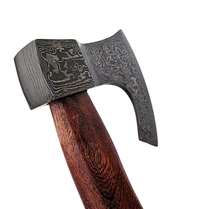 SCL-2041 Tomahawk en acier Damas de qualité industrielle avec manche en bois de frêne, longueur totale de 18 pouces - Très résistant et très tranchant pour une utilisation intensive. Hache - Product Image 5