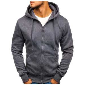 Sudadera informal de invierno para hombre, Sudadera con capucha, abrigo acolchado de felpa francesa de alta calidad, cremallera bordada, diseño sólido siguiente - Product Image 4