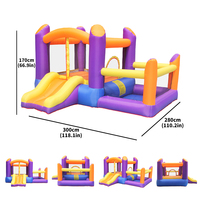Vente en gros, MOQ 50, Châteaux gonflables pour fêtes, événements familiaux et jardins, 300x280x170cm avec toboggan et zone de saut