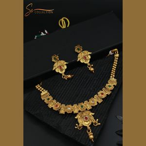 Ssumaira trae joyería artificial tradicional pakistaní conjunto de collar RAJWARI tradicional - Product Image 1