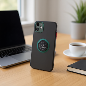 Étui de téléphone DAM TPU Frosting, design uni, antichoc, avec anneau magnétique et support pour téléphone, pour 15 Pro Max - Product Image 3