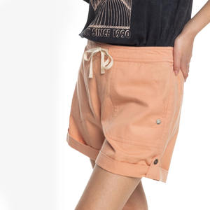Bermudas de algodón 100% de color melocotón para mujer, pantalones cortos hechos en fábrica, transpirables, cintura elástica, ajuste Regular, MOQ bajo, estilo informal de verano - Product Image 2
