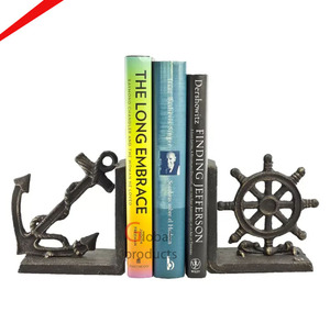 Porte-livres en bois de qualité supérieure avec base en métal lourd et design finition dorée, décoration de bureau, support pour livres - Product Image 5