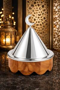 Juego de Ollas Calientes de Acero Inoxidable de Moda con Tapa de Acero Inoxidable y Base de Madera, Calentador de Gran Venta - Product Image 6