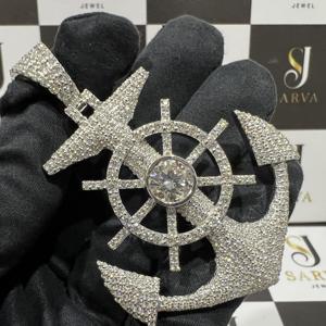 Pendentif en argent sterling 925 certifié IGI, diamant taille brillant VVS, style hip-hop, fête, unisexe, pendentifs et breloques raffinés - Product Image 6