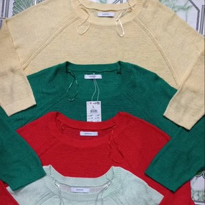 Pulls pour femmes en maille fine décontractée de bonne qualité, respirants, confortables, col rond, en nylon/acrylique, pour l'hiver - Product Image 4