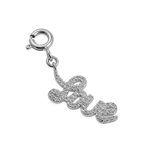 Bijoux fins de luxe en argent sterling 925 accessoires coeur charme coeur pendentif en forme de clé avec pierre de zircon - Product Image 6