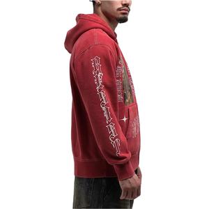 Sweat à capuche à fermeture éclair avec logo personnalisé, hommes et femmes, streetwear, sweat-shirt surdimensionné, veste décontractée à fermeture éclair intégrale, mode, sweats à capuche d'hiver - Product Image 3