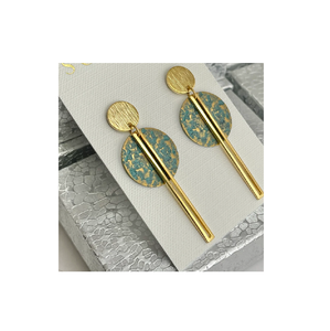 2025 Christmas Textured & Curved <b>Brass</b> Patina Earrings USA Jewelry Made of <b>Sheet</b> Rectangle must have fashion earrings - Product Image 2