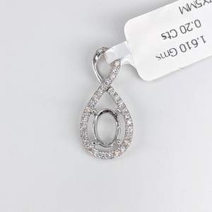 Sterling Silver & Gold Plated 9x7mm Geometric Shape Semi-Mount Prong Pendant Setting Jewelry Making Components Fine Jewelry - Product Image 1