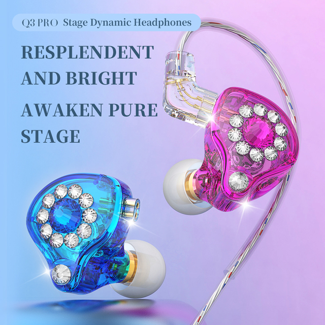 Q3Pro Female HIFI Stereo Earbuds Detachable 0.78mm 2-Pin Wired Earphone for Live Music Diamond Sound Quality