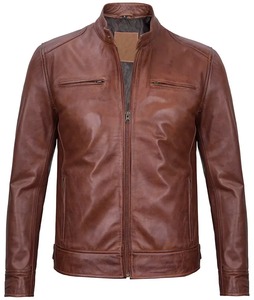 Veste en cuir pour homme de qualité supérieure, style motard, streetwear, en cuir de vache, vêtements en cuir, logo personnalisé, fabricant en gros OEM - Product Image 1