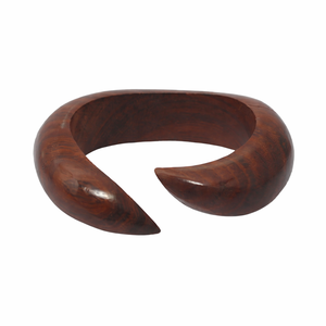 Bracelet en bois massif artisanal, bracelet en bois massif à facettes, bracelet minimaliste, bijoux tendance pour femmes - Product Image 1