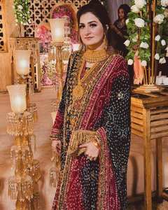 Diseñador paquistaní impreso Georgette totalmente bordado secuencia trabajo listo Salwar Kameez cosido traje para mujeres - Product Image 1