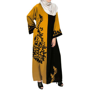 ชุดเดรสคาฟตันลำลองสำหรับผู้หญิงปี 2024 ขายส่ง ผ้าซาตินพิมพ์ลายมุสลิม ชุดยาวแบบแอฟริกัน/โธบ พร้อมผ้าคลุมศีรษะแบบอบายะ คุณภาพสูง ป้องกันรังสียูวี - Product Image 1