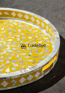 Bandeja decorativa de lujo con incrustaciones de fregona de Tradebyd, perfecta para el estilo del hogar y para regalar - Product Image 3