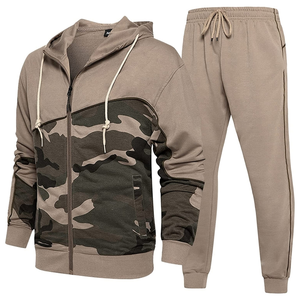 Survêtement de sport décontracté pour homme de haute qualité, écologique, en molleton de coton à fermeture éclair intégrale, à manches longues, uni, pour jogging - Product Image 5