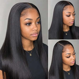Peluca de Cabello Humano Liso Transparente HD, Color Negro Natural, Cabello Suave y Liso, Peluca con Frente de Encaje 13x4 13x6, Densidad Completa - Product Image 3