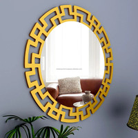 Espejo de Pared Decorativo de Lujo Negro y Dorado Grande ME-709 de Mart Exports, Marco de Metal Cepillado, Diseño Moderno, Alta Calidad