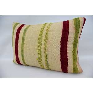 Almohada Kilim Patchwork de lana Beige, cojín decorativo de lujo de 16x24 pulgadas, patrón esponjoso Vintage portátil para ropa de cama para Navidad - Product Image 3