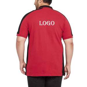 Camisa Roja Personalizada de Corte Regular para Hombre con Rayas Negras en los Hombros, Tejido de Poliéster/Algodón Acanalado para el Cuello, Impermeable y de Secado Rápido - Product Image 5