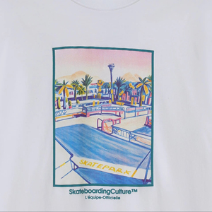 Camiseta Streetwear con diseño de patrón Camiseta con eslogan de tela de punto teñida Lisa Camiseta impresa al por mayor precio de descuento de moq bajo - Product Image 5