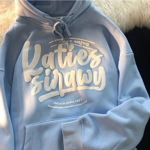 Lanwo Unisex Cozy Baggy Hoodie Custom 3D para Puff Print Solid Graphic Foam Winter Season Washed Techniques Hombres con capucha Digital - Product Image 5