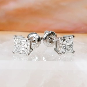 D สีเจ้าหญิงตัด Lab ปลูกเพชรต่างหูสตั๊ด Excellent ตัดที่สวยงาม 925 ต่างหูเงินสเตอร์ลิงงานแต่งงานของขวัญสําหรับเธอ - Product Image 6